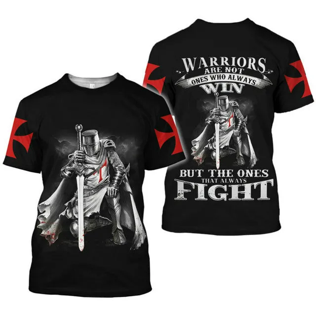 3D Knight Templar T-shirt Printed Clothing Harajuku Summer 2021 New Product Best Selling Men&#39;s Short Sleeve