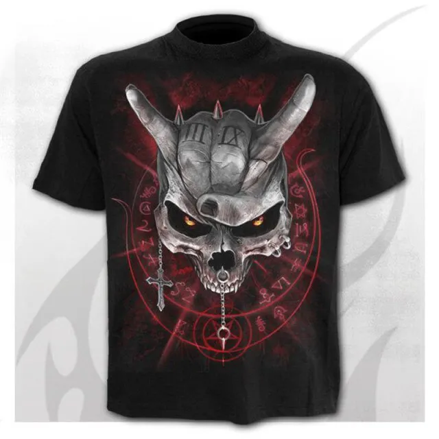 6XL New design Skull t-shirt men black t-shirt funny punk rock clothes 3d printing t-shirt hip hop men's summer street clothing