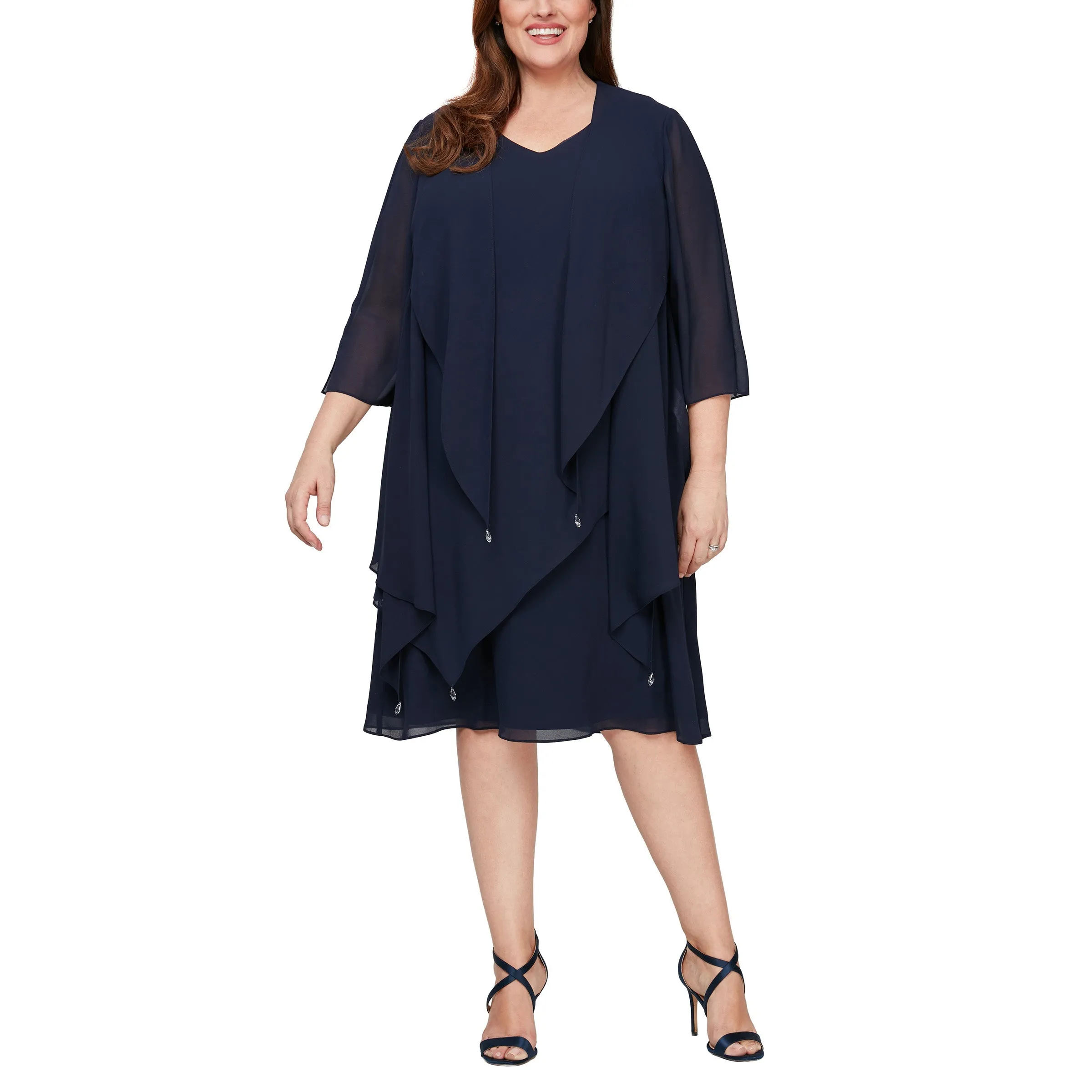 Alex Evenings 8492010 Short Sleeveless Plus Size Formal Jacket Dress Sale