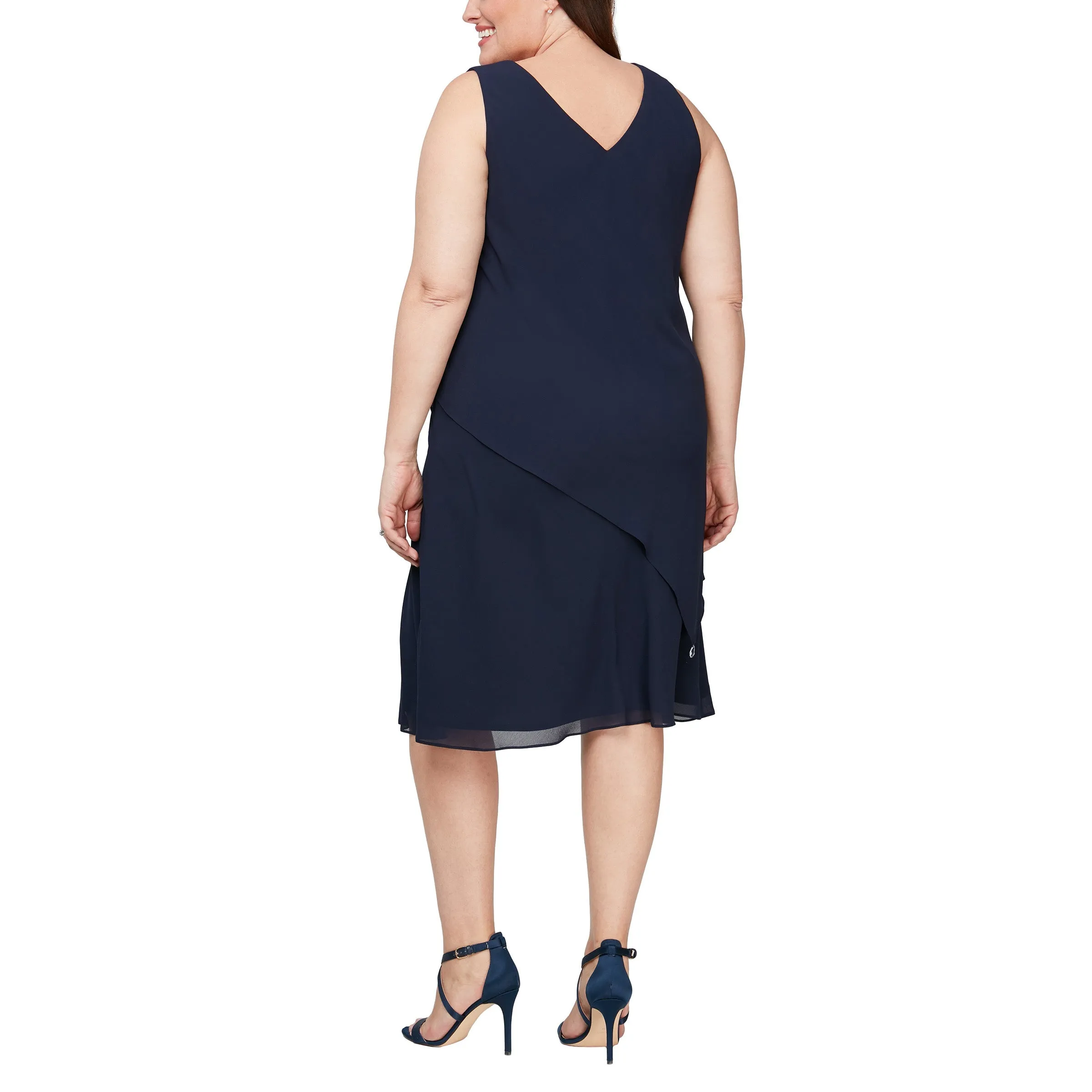 Alex Evenings 8492010 Short Sleeveless Plus Size Formal Jacket Dress Sale