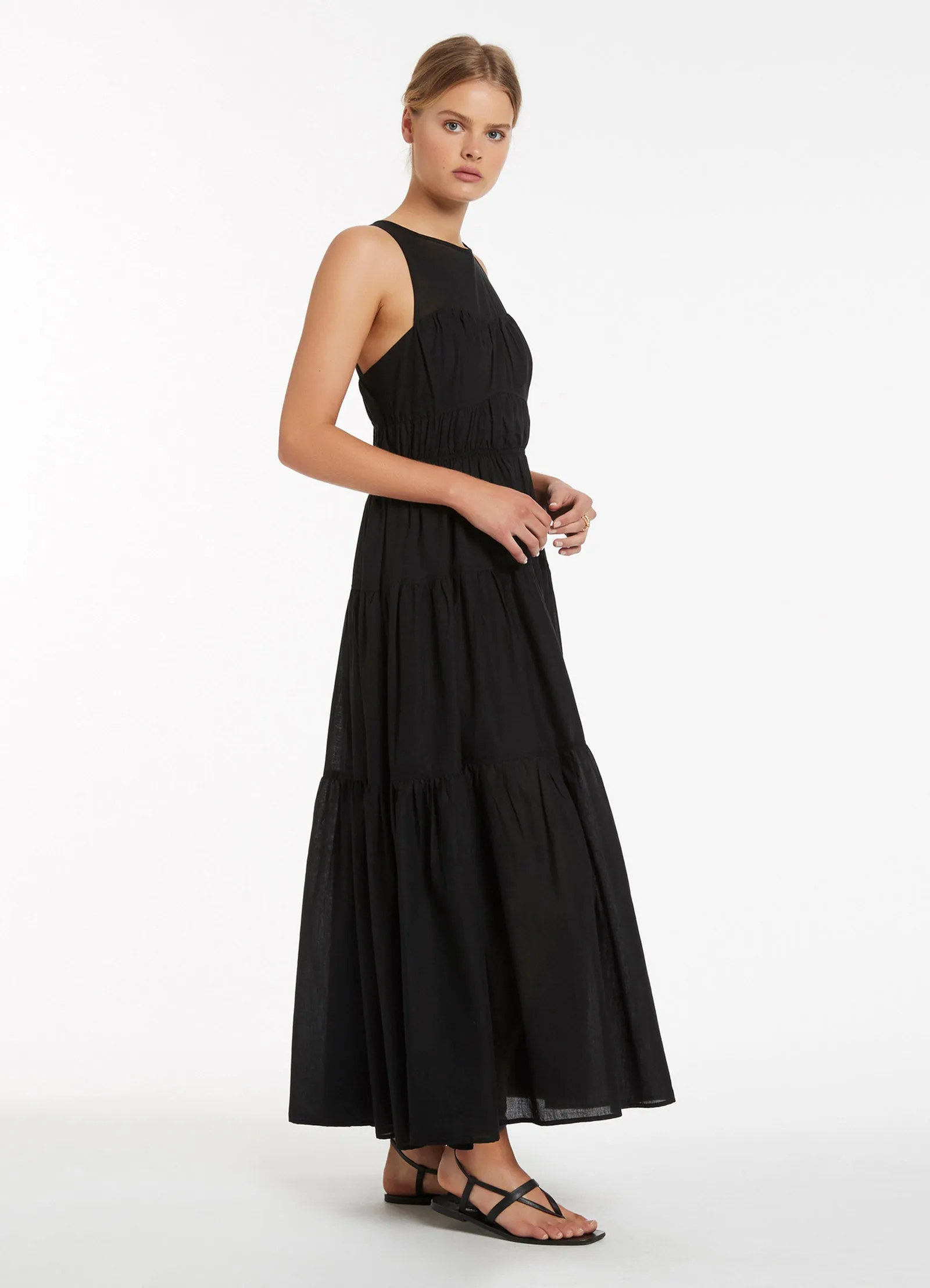 Animale Tie Maxi Dress - Black