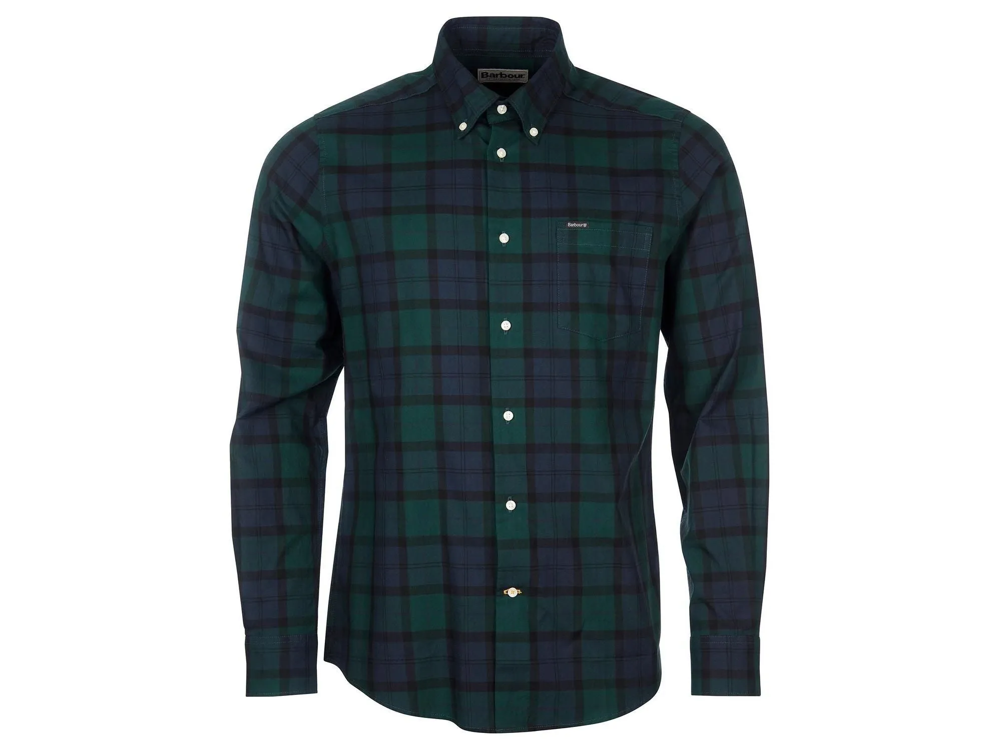 Barbour Wetheram Black Watch Tartan Plaid Button Down Collar Shirt in Tailored Fit