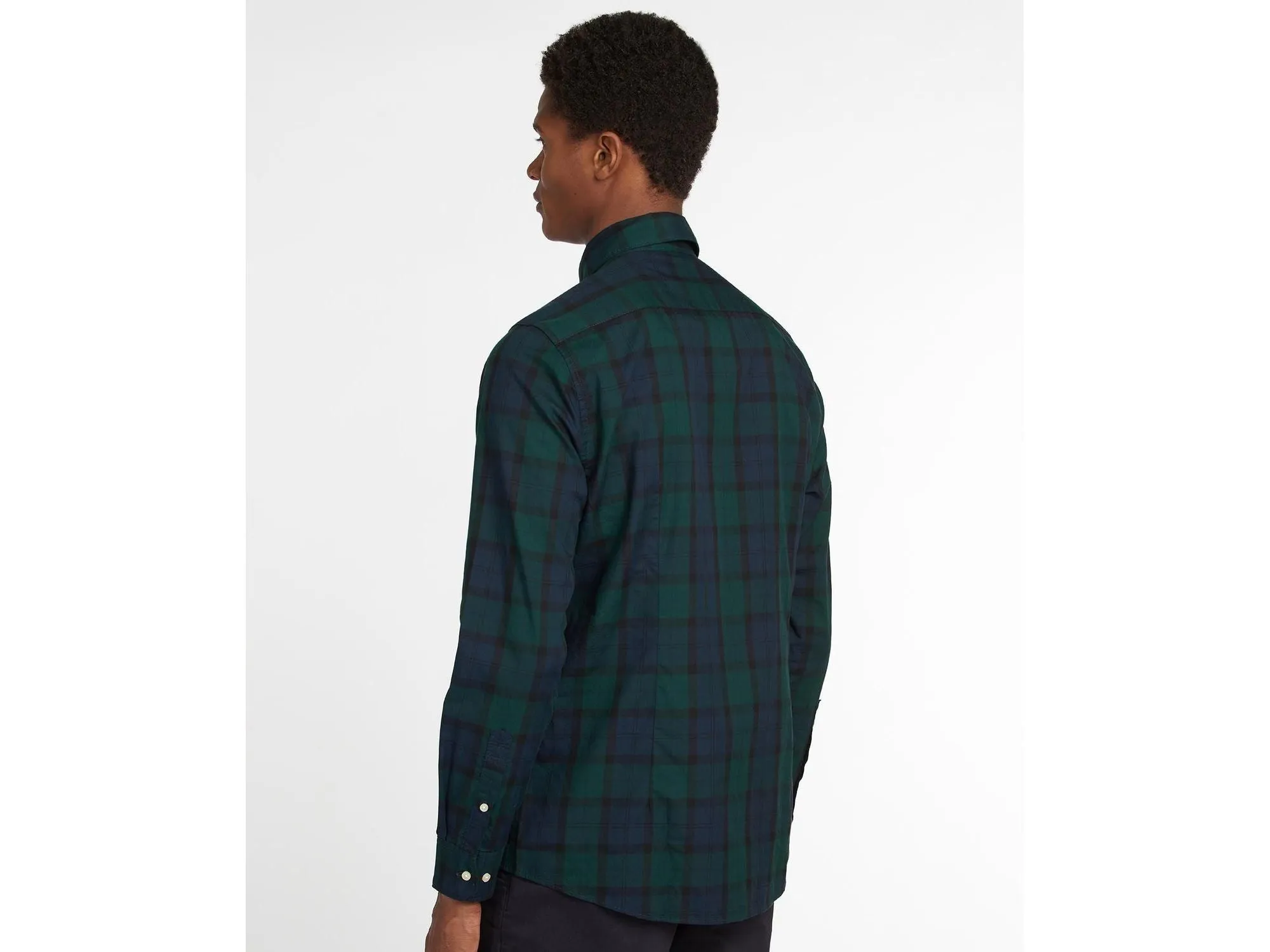 Barbour Wetheram Black Watch Tartan Plaid Button Down Collar Shirt in Tailored Fit