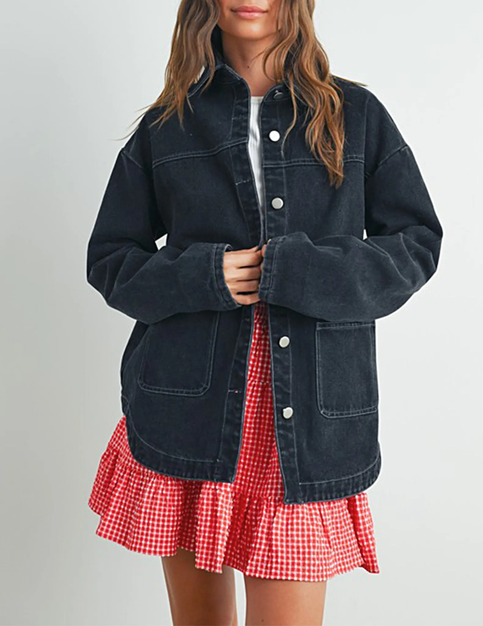 Bernadette Black Denim Chore Coat