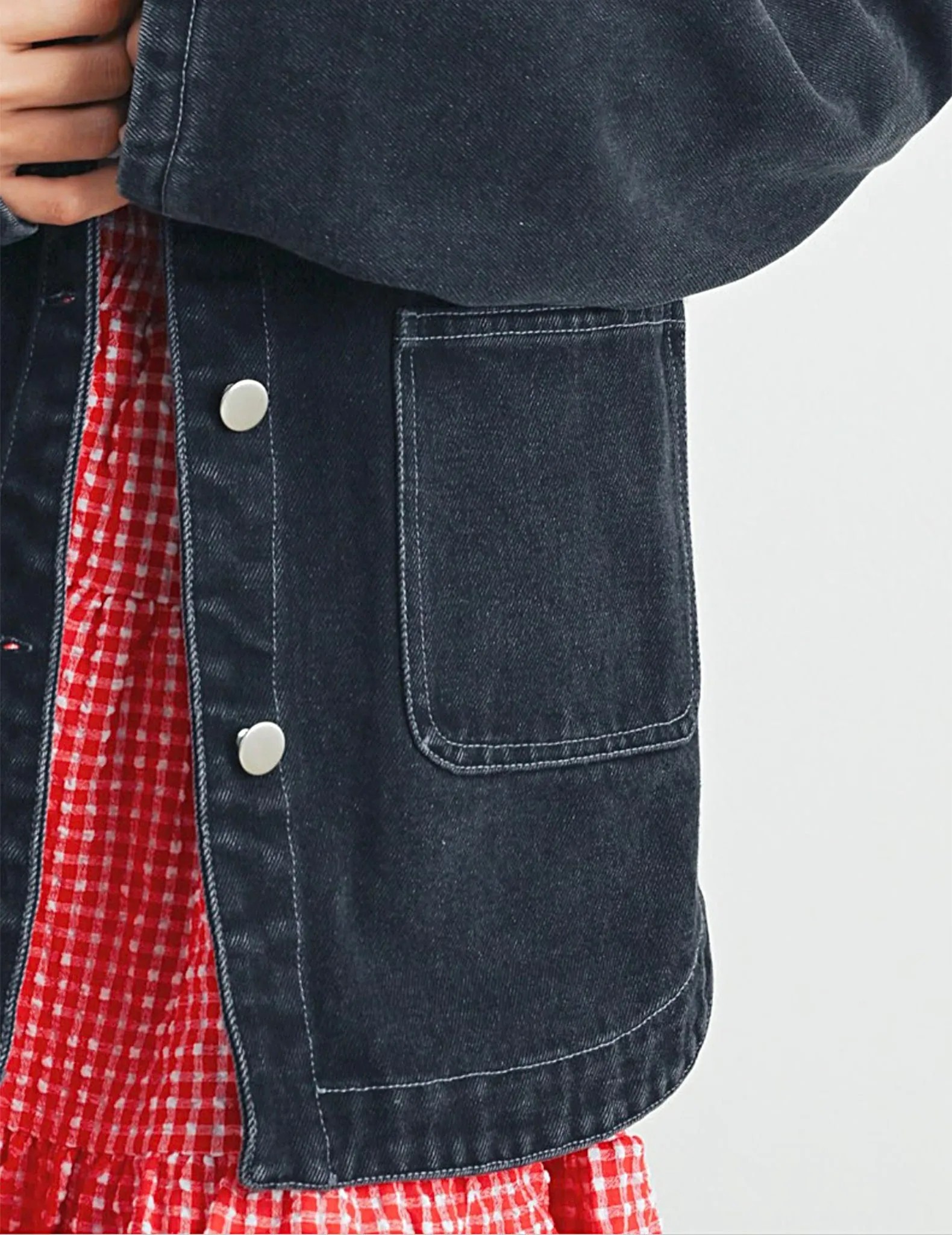 Bernadette Black Denim Chore Coat