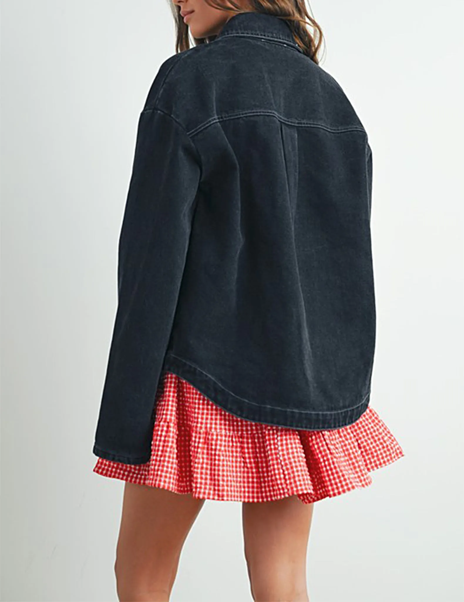 Bernadette Black Denim Chore Coat