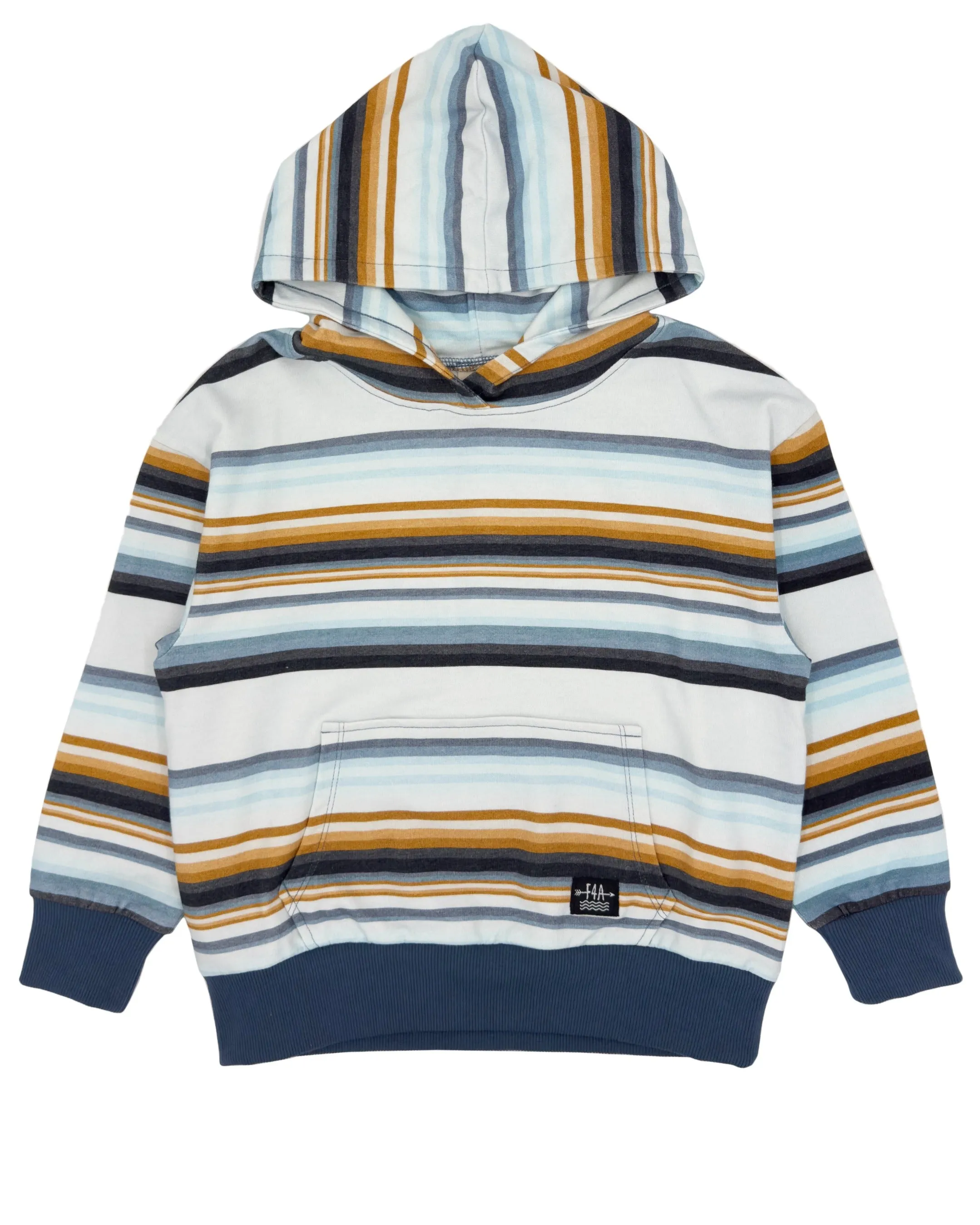 Blue Stripe Hooded Sweatshirt