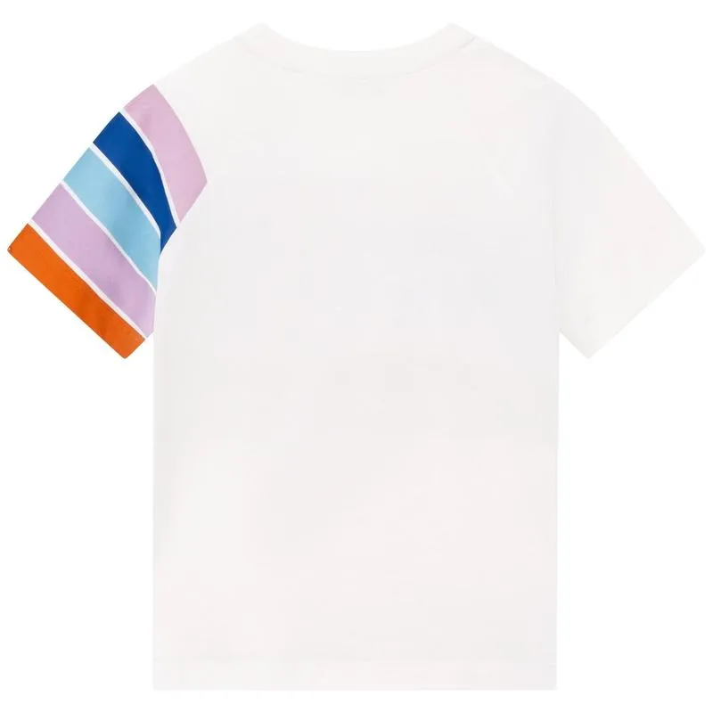 Boys White Striped T-Shirt