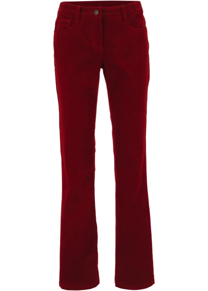 Bpc Bonprix Collection stretch corduroy bootcut trousers, red