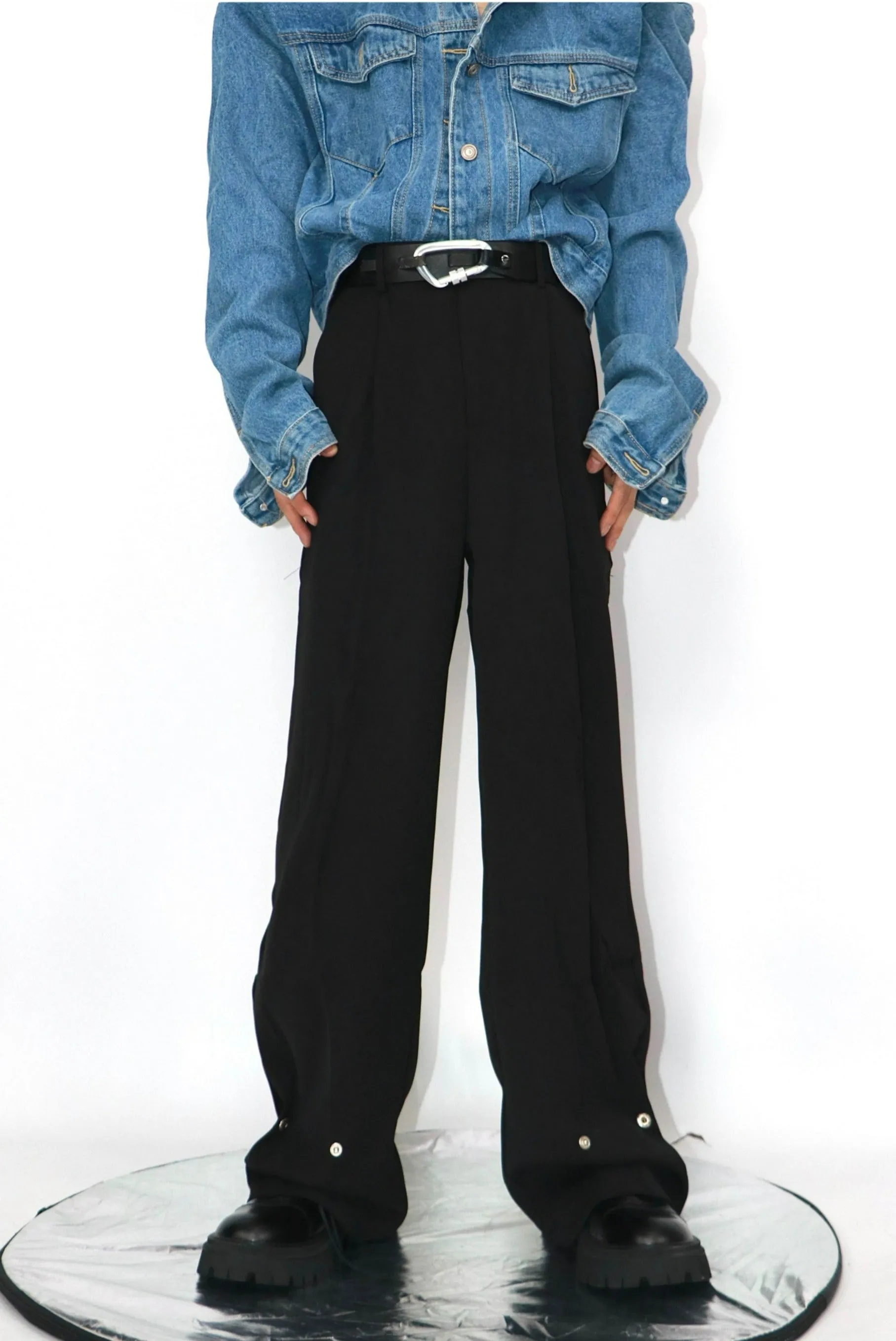 Buttoned Bootcut Trousers