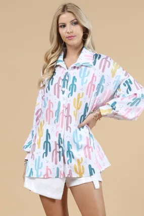 Cactus Button up Blouse