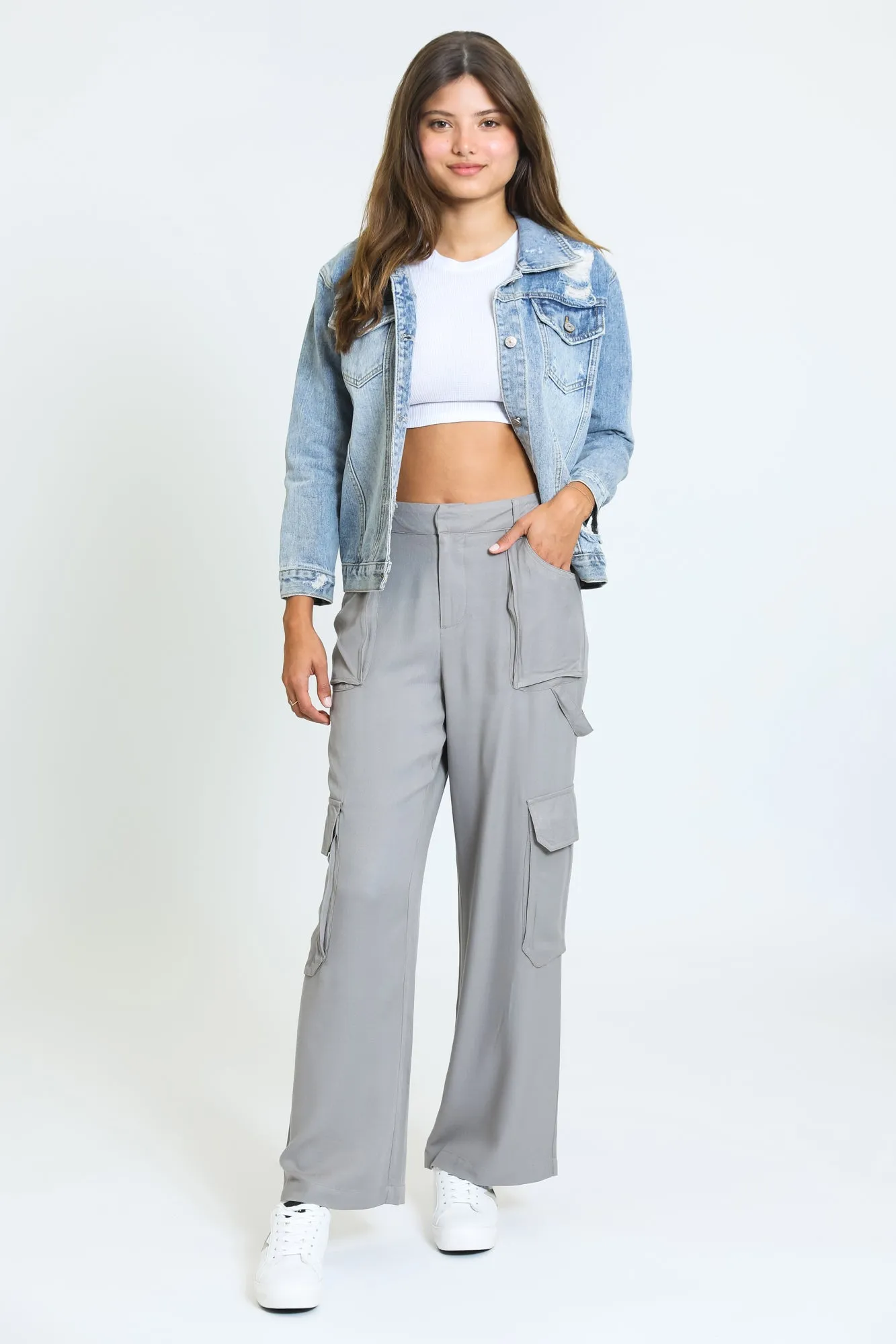 Carpenter Wide Leg Pant - Grey