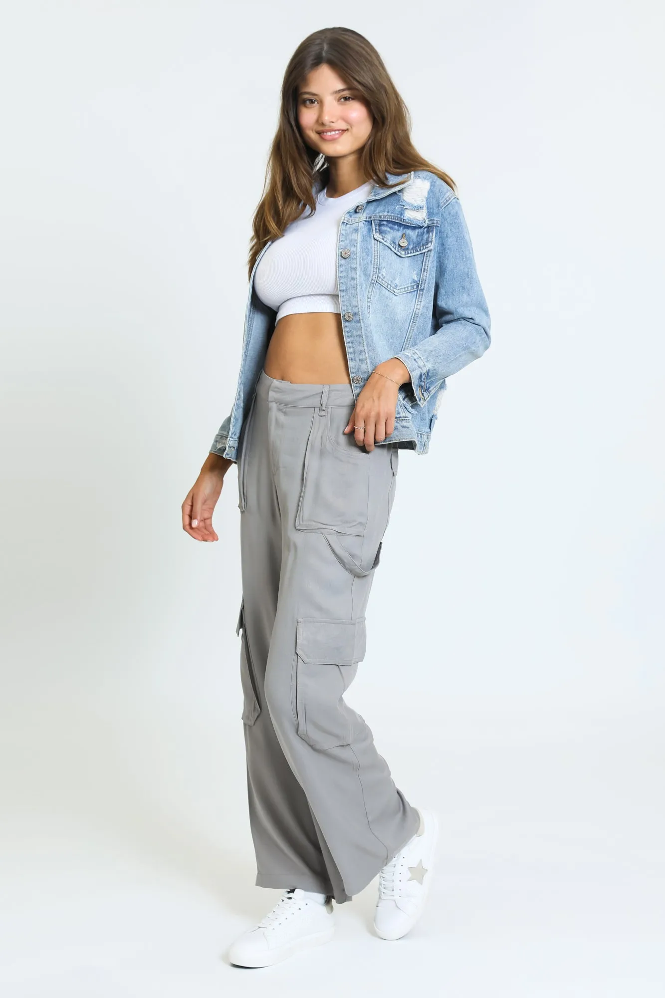 Carpenter Wide Leg Pant - Grey