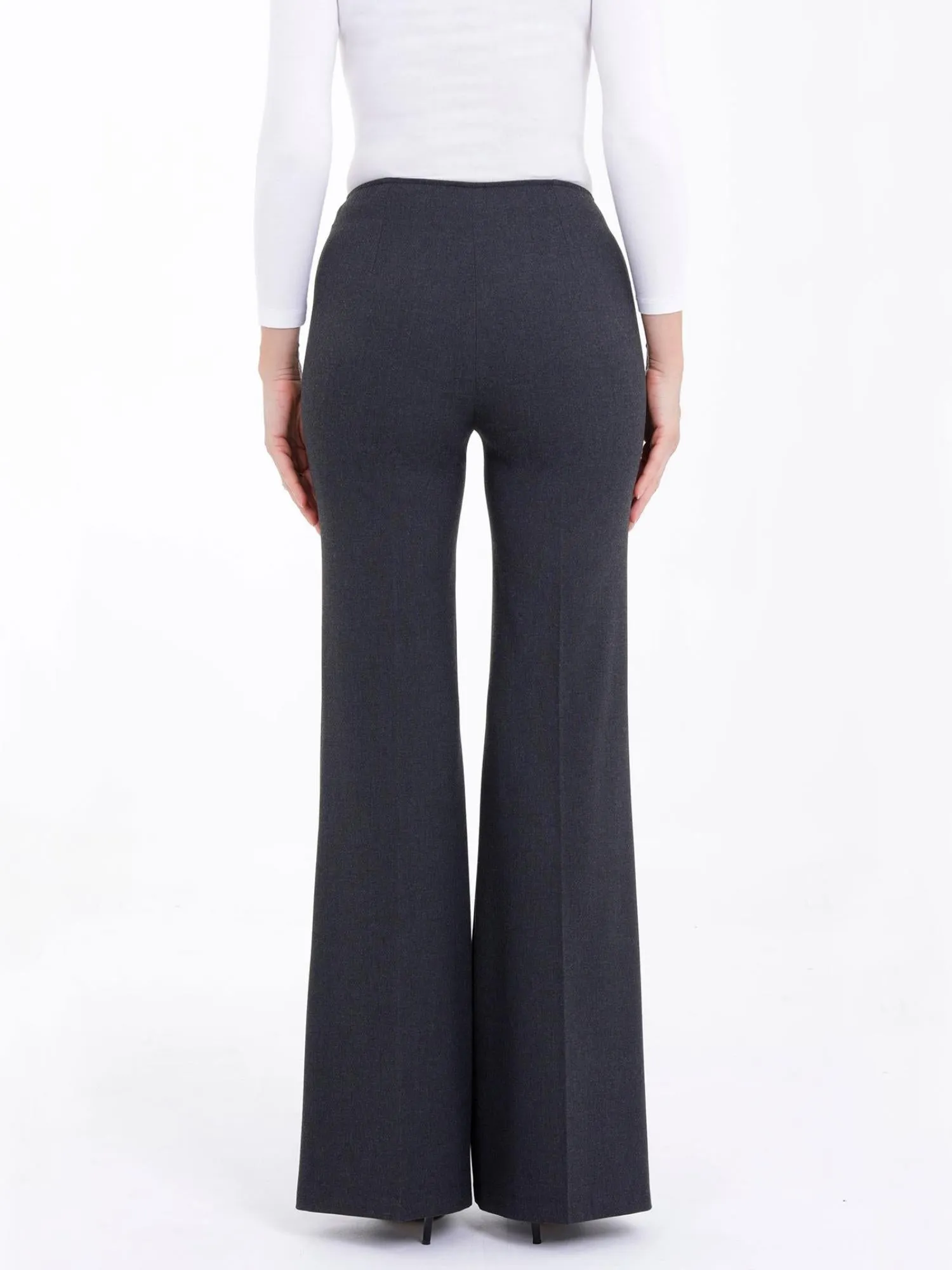 Charcoal Bootcut Pants - High Waisted Flare Trousers