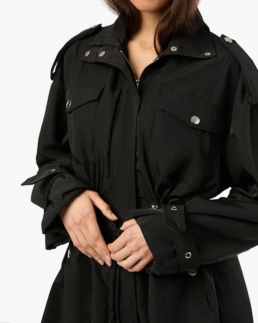 Cinched Waist Anorak Jacket