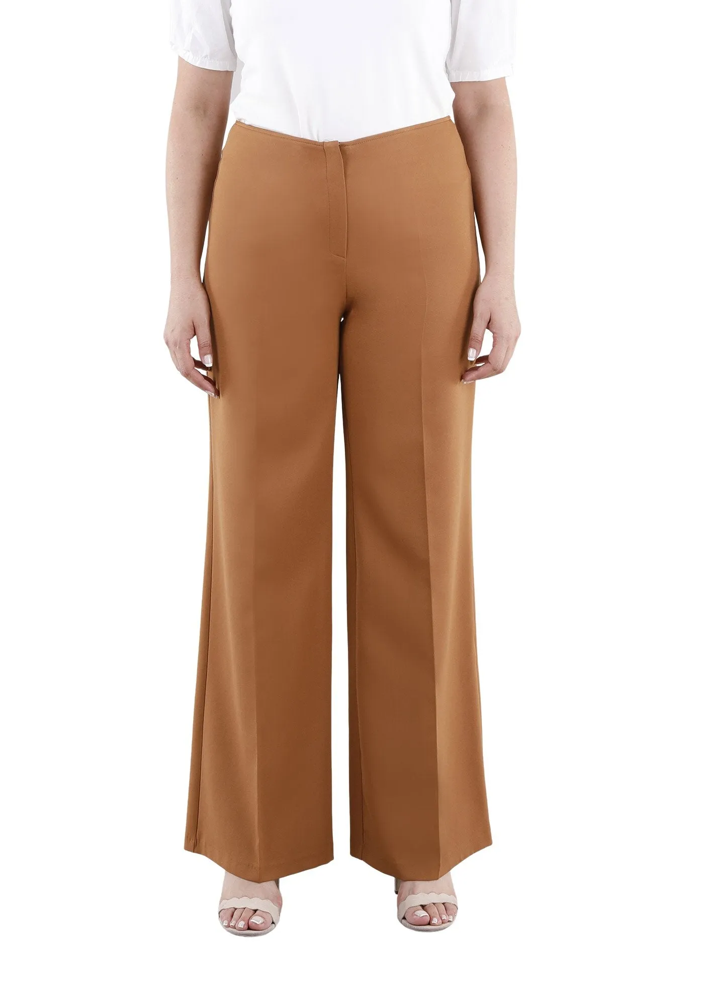 Copper Wide Leg Pants - Regular & Plus Size Flare Trousers