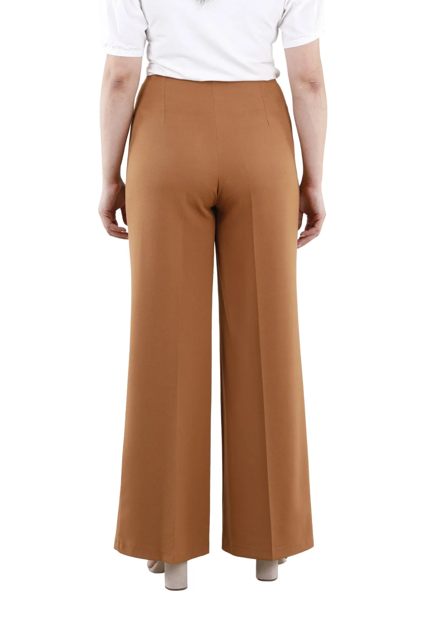 Copper Wide Leg Pants - Regular & Plus Size Flare Trousers