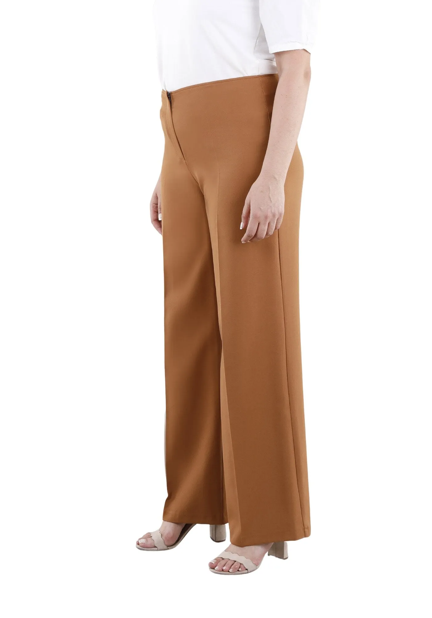 Copper Wide Leg Pants - Regular & Plus Size Flare Trousers