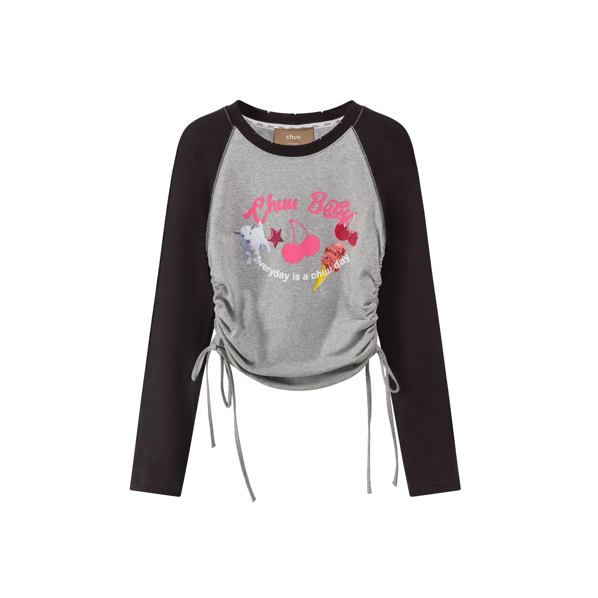 Dessert Colored Raglan String T-Shirt