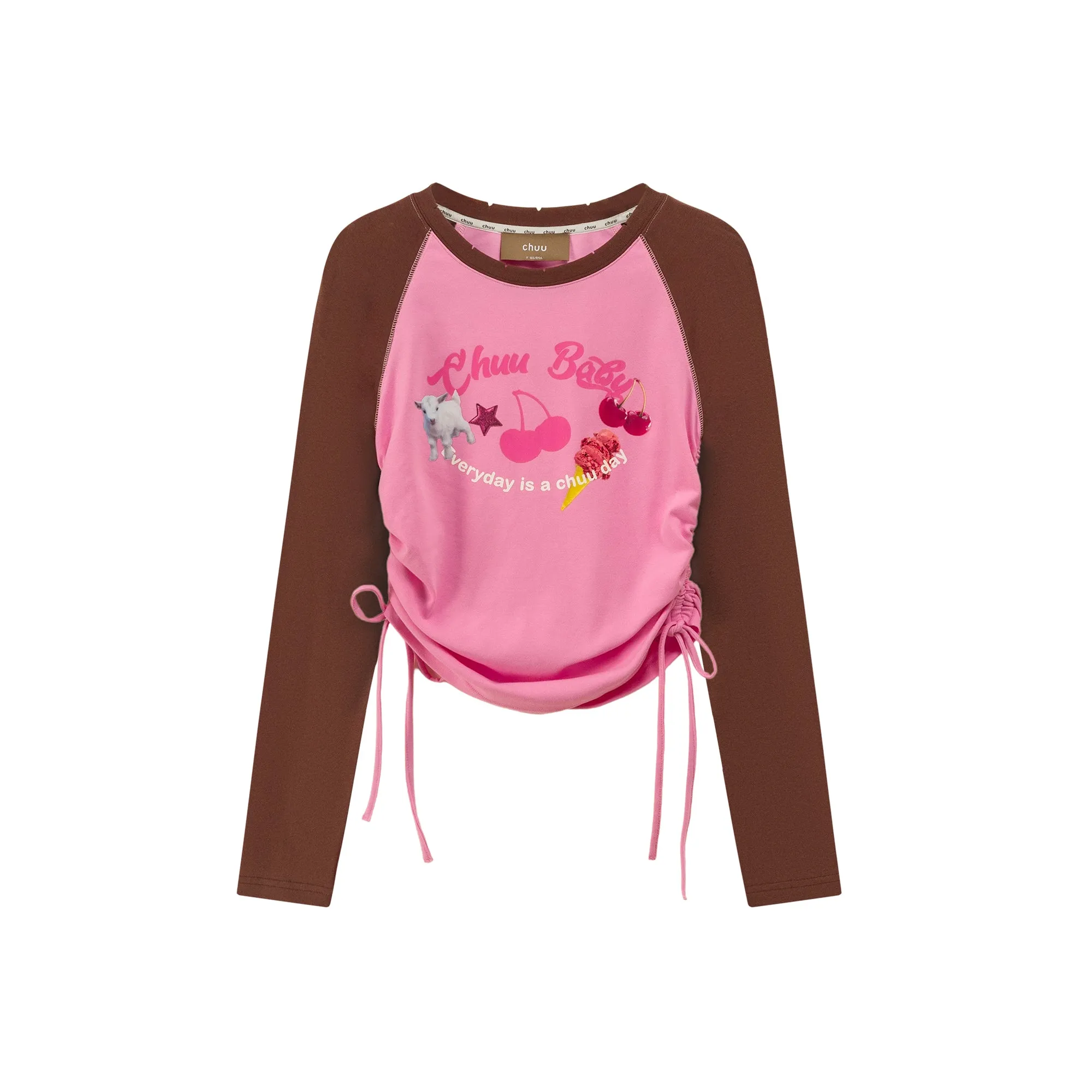 Dessert Colored Raglan String T-Shirt