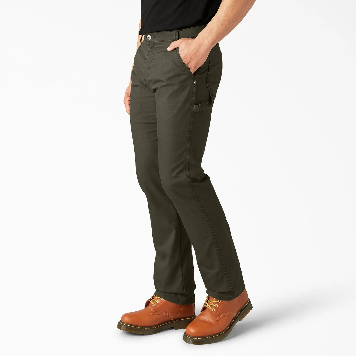 Dickies Men's FLEX Regular Fit Duck Carpenter Pant_Stonewashed Moss