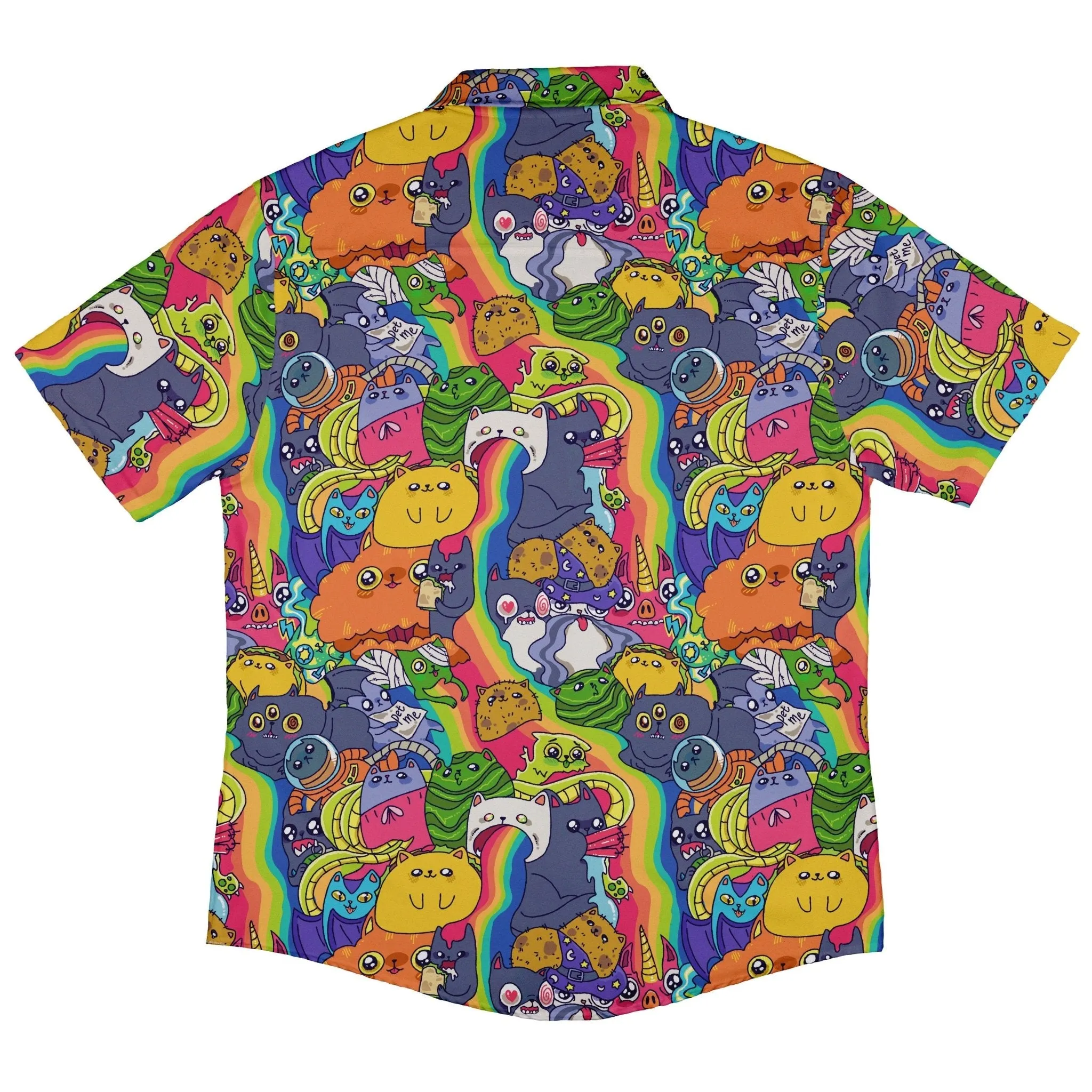 Exploding Kittens Rainbow Explosion Button Up Shirt