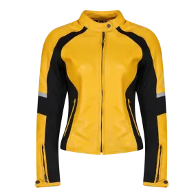 FIONA YELLOW - Women's Motorcycle Leather Jacket