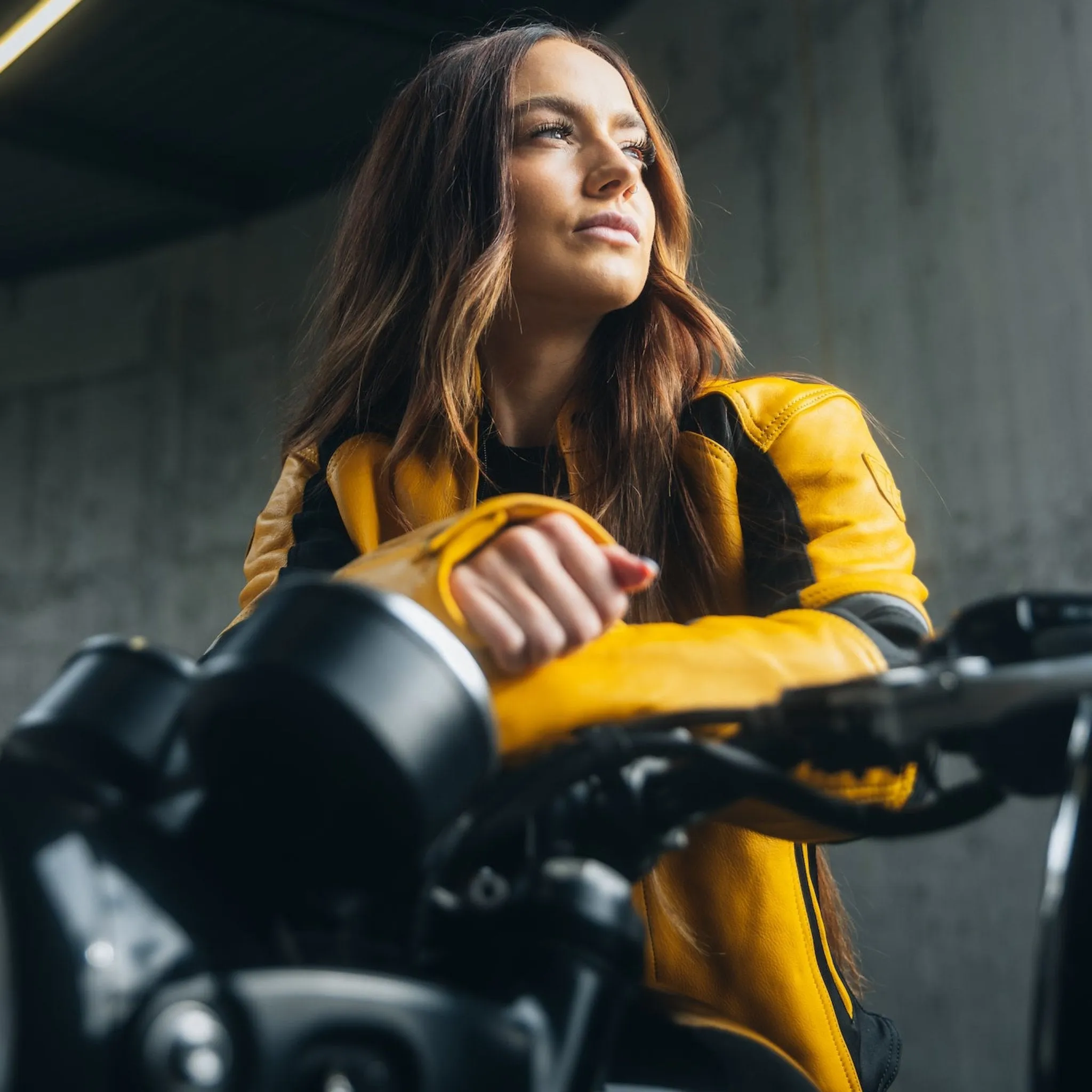 FIONA YELLOW - Women's Motorcycle Leather Jacket