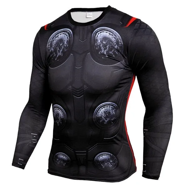 FITNESS MMA COMPRESSION SHIRT MEN ANIME BODYBUILDING LONG SLEEVE WORKOUT 3D T SHIRT TOPS TEES