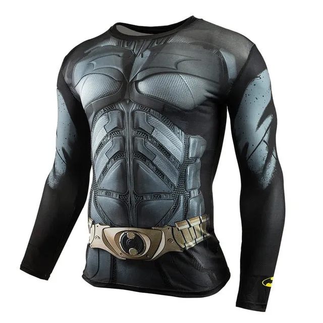 FITNESS MMA COMPRESSION SHIRT MEN ANIME BODYBUILDING LONG SLEEVE WORKOUT 3D T SHIRT TOPS TEES