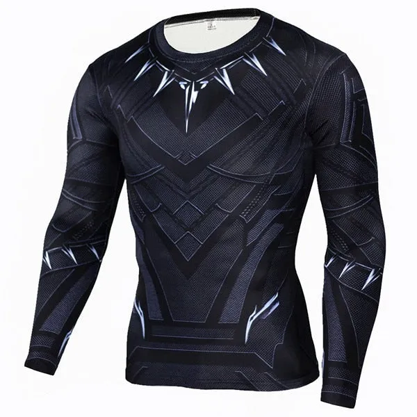 FITNESS MMA COMPRESSION SHIRT MEN ANIME BODYBUILDING LONG SLEEVE WORKOUT 3D T SHIRT TOPS TEES