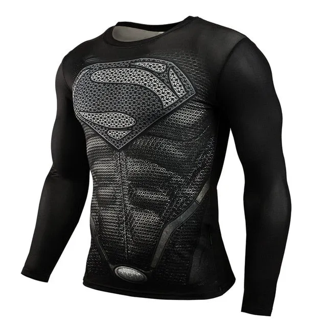 FITNESS MMA COMPRESSION SHIRT MEN ANIME BODYBUILDING LONG SLEEVE WORKOUT 3D T SHIRT TOPS TEES