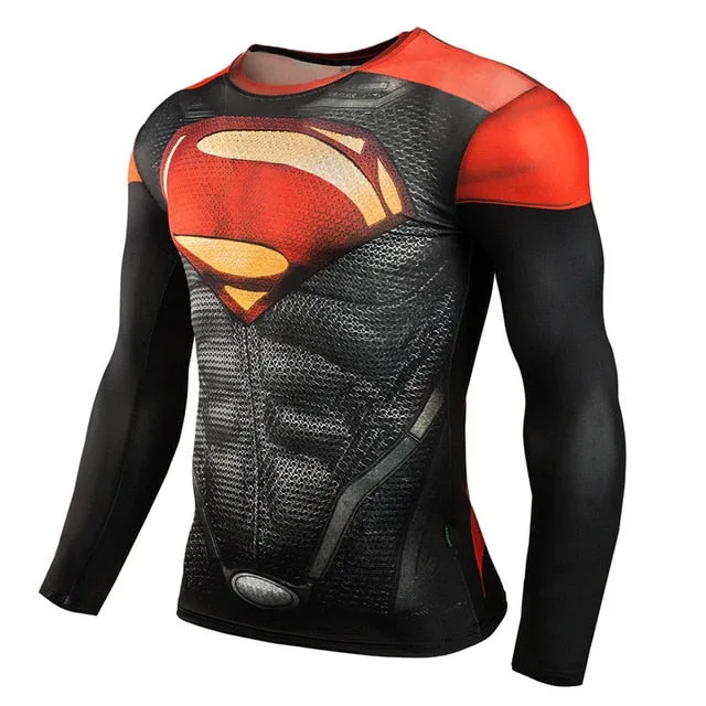 FITNESS MMA COMPRESSION SHIRT MEN ANIME BODYBUILDING LONG SLEEVE WORKOUT 3D T SHIRT TOPS TEES