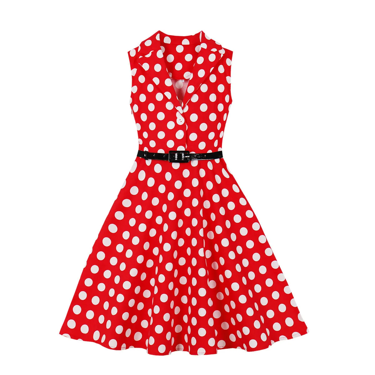 Girls 1950s Retro Rockabilly Vintage Swing Dress with Belt