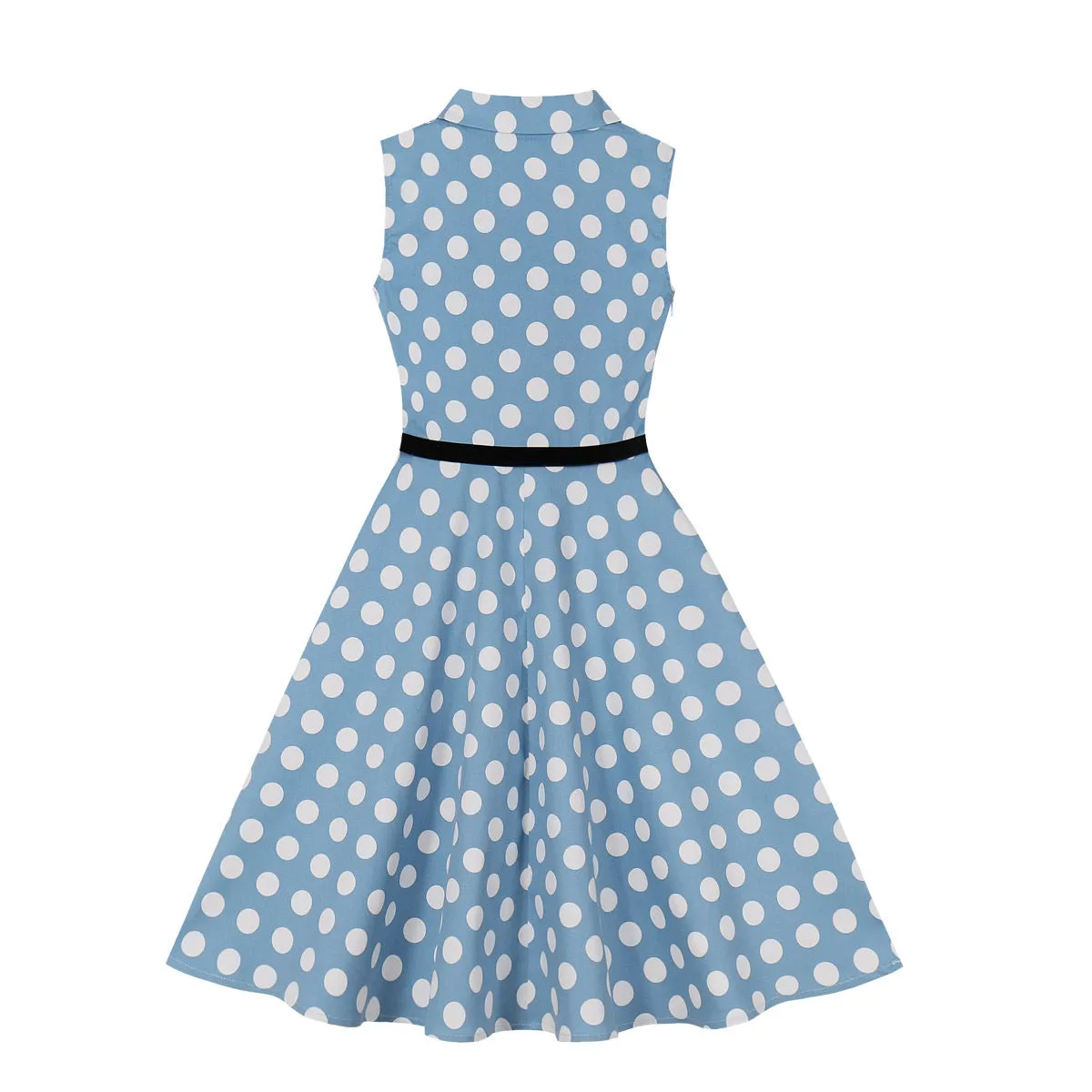 Girls 1950s Retro Rockabilly Vintage Swing Dress with Belt