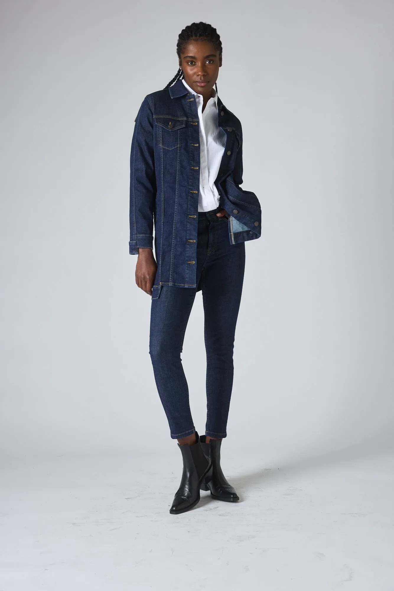 Great Lengths Long  Denim Jacket