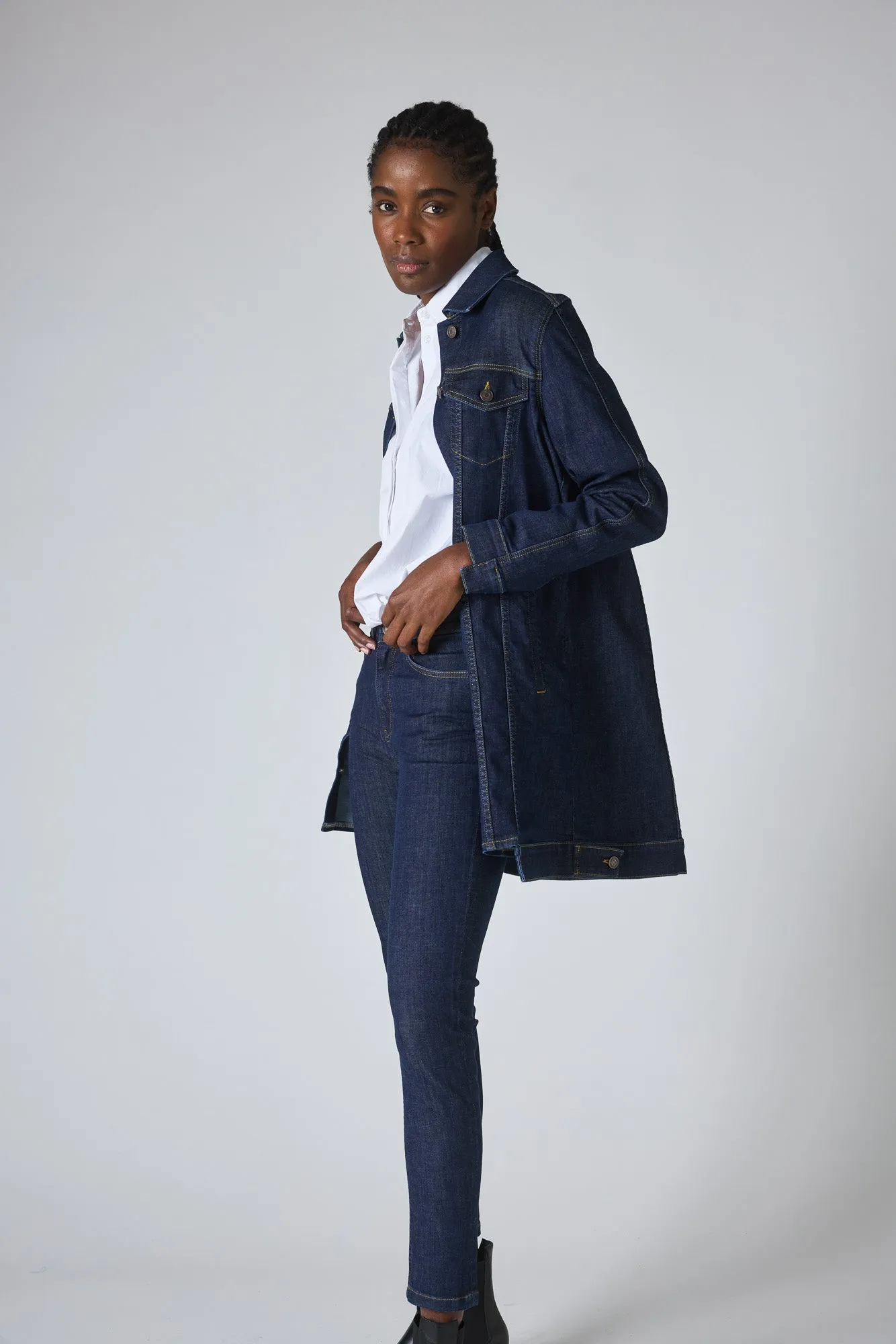 Great Lengths Long  Denim Jacket