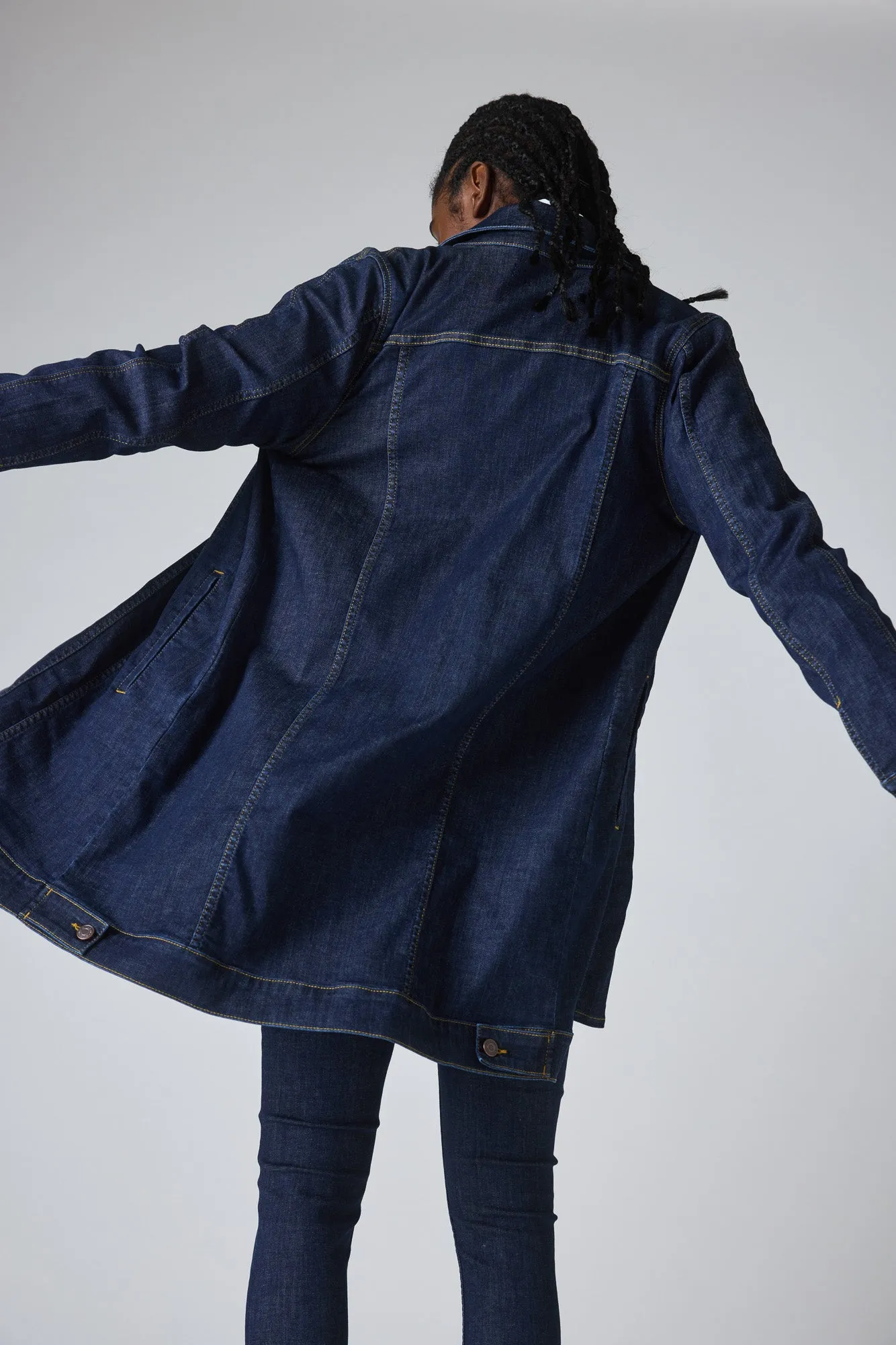 Great Lengths Long  Denim Jacket