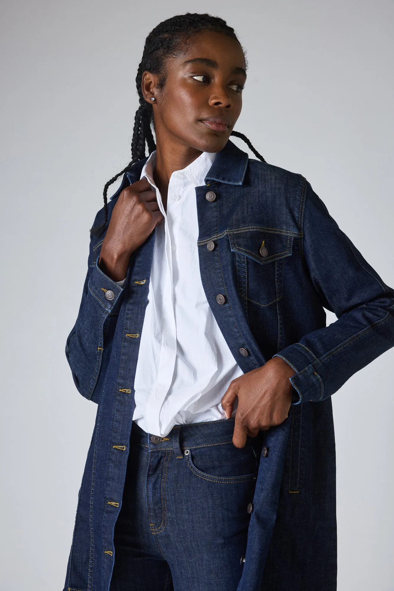 Great Lengths Long  Denim Jacket