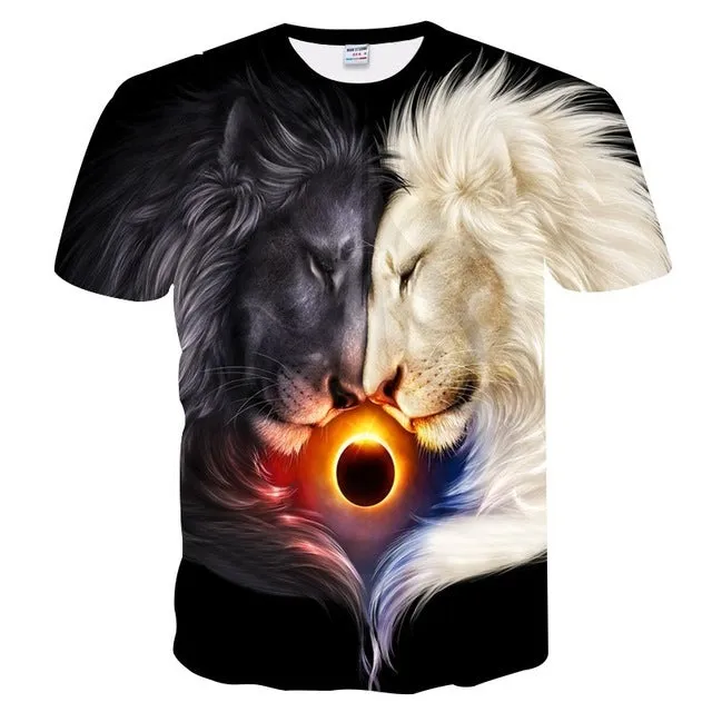 Harajuku Wolf 3D  T-shirt