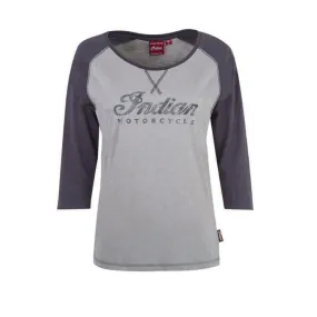 Indian 286967612 Womens Logo Raglan Tee-2Xl RZR Ranger General Scrambler Magnum