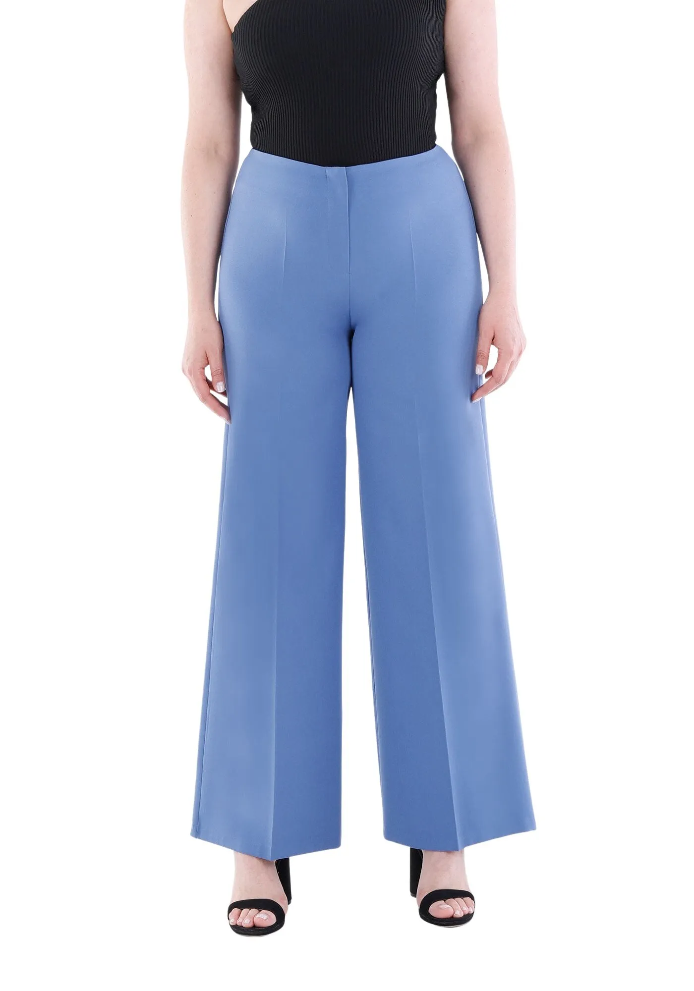 Indigo Wide Leg Pants - Regular & Plus Size Flare Trousers