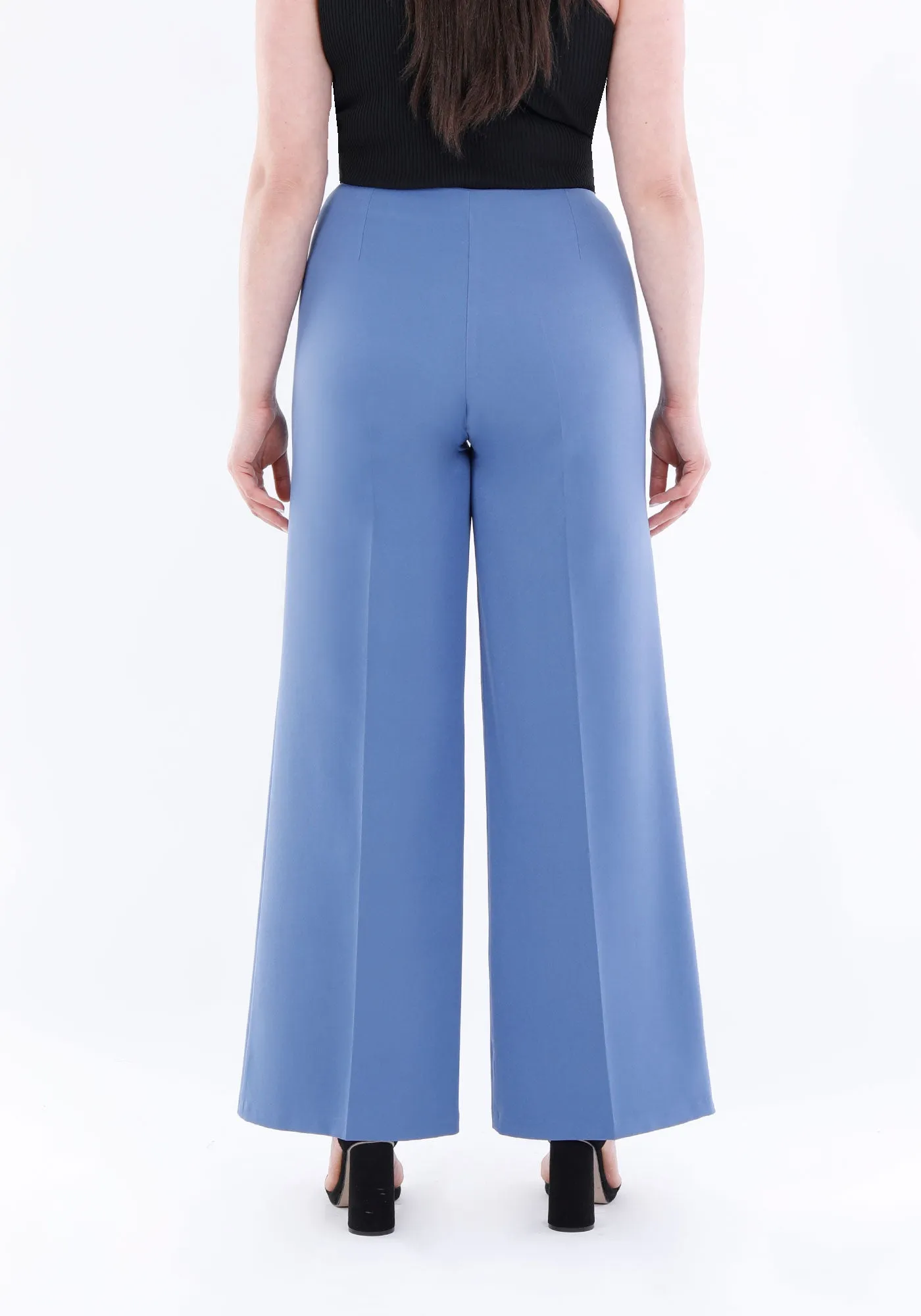 Indigo Wide Leg Pants - Regular & Plus Size Flare Trousers