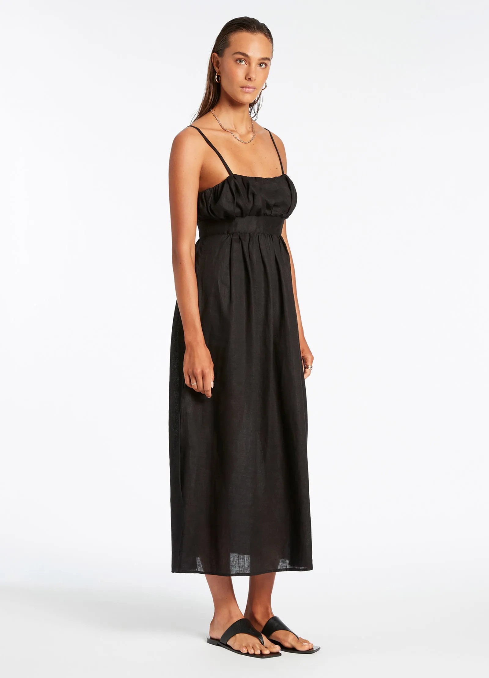 Jetset Gathered Dress - Black