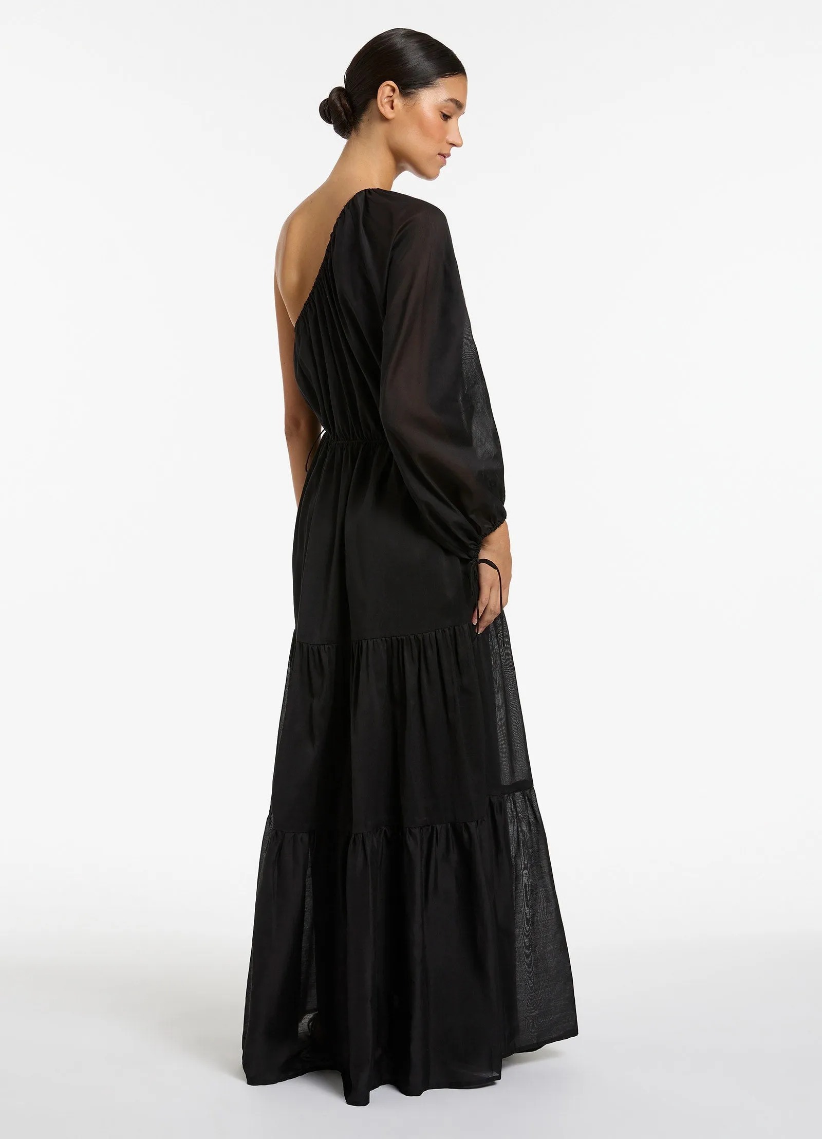 Jetset One Shoulder Maxi Dress  - Black