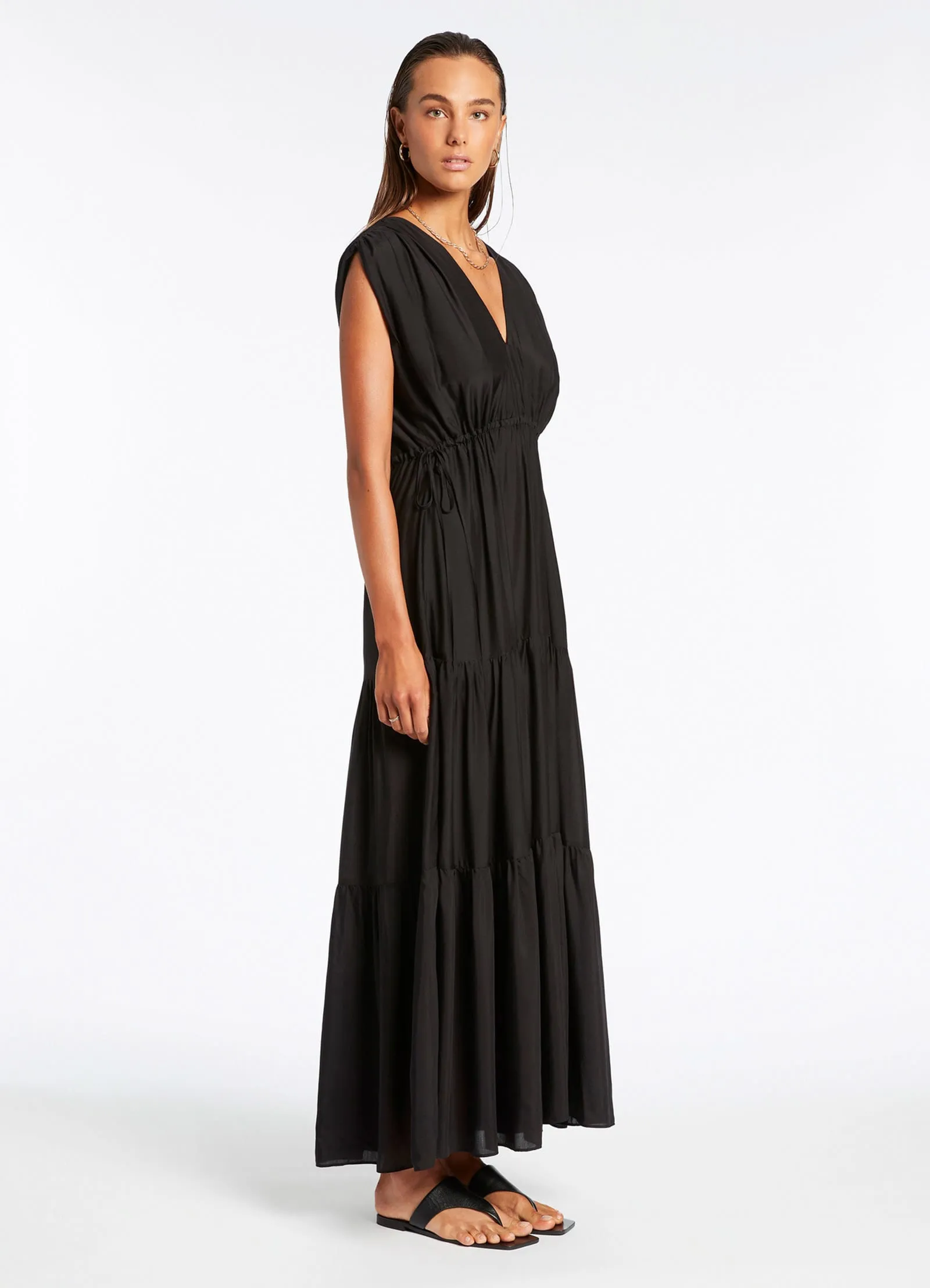 Jetset Tiered Maxi Dress - Black