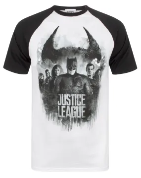 Justice League Character Line Up Raglan Men's T-Shirt