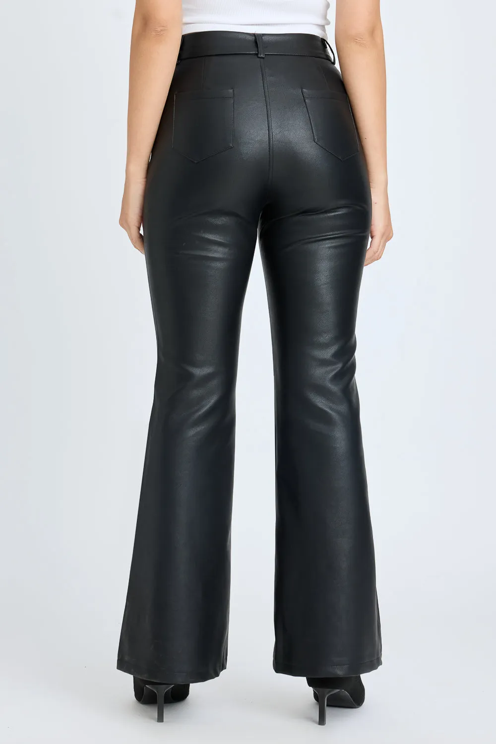 Leather Bootcut Trousers