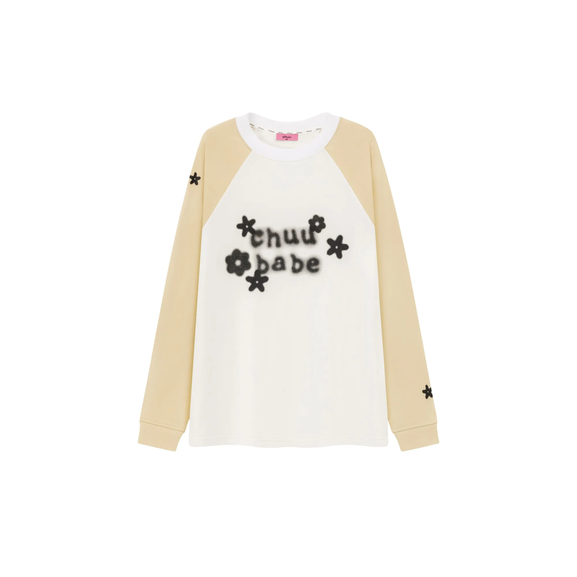 Logo Flowers Raglan Color T-Shirt