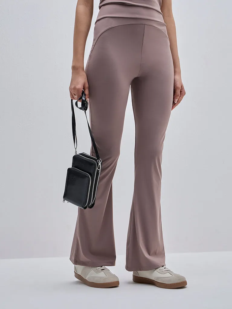 LOV Taupe Bootcut High-Rise Pants